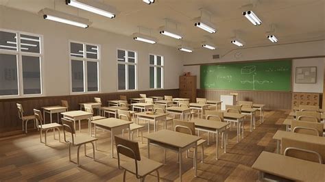 Japanese Stylish School Interior 3D model | CGTrader