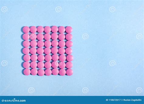 Pink round pills stock image. Image of painkiller, medicine - 118672017