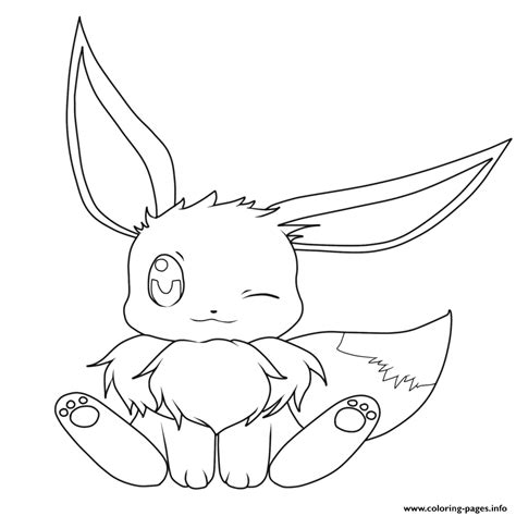 Baby Eevee Pokemon Coloring Pages Printable