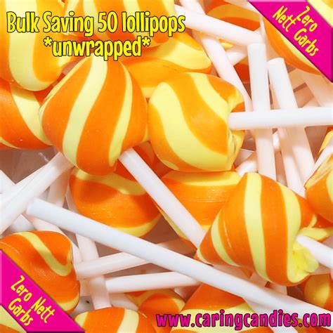 50 Diabetic Keto Pine-Orange Fruit Lollipops: Sugar free & ADHD friendly — Caring Candies