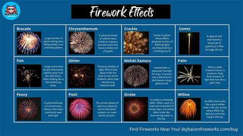 12 Types of Fireworks Effects