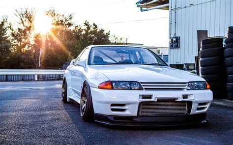 Fondos de pantalla : Nissan, gtr r32, horizonte, blanco, coche, front ...