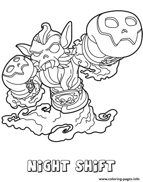 Skylanders Swap Force Undead Night Shift Coloring page Printable