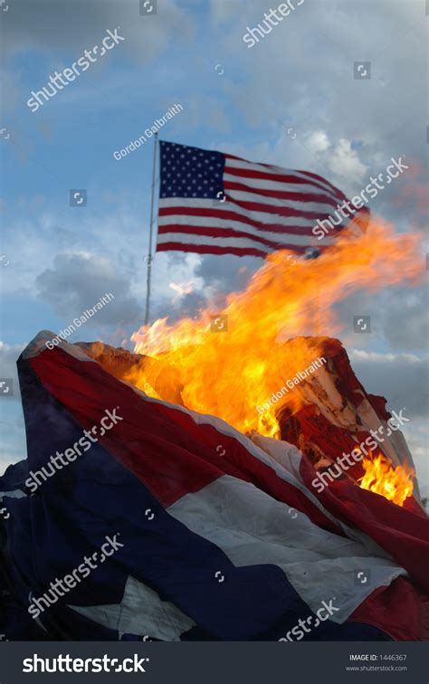 Burning Flags At Flag Day Retirement Ceremony Stock Photo 1446367 ...