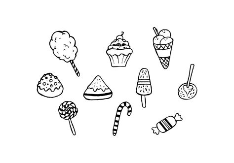 Free Sweet Food Hand Drawn Set Vector 150471 Vector Art at Vecteezy