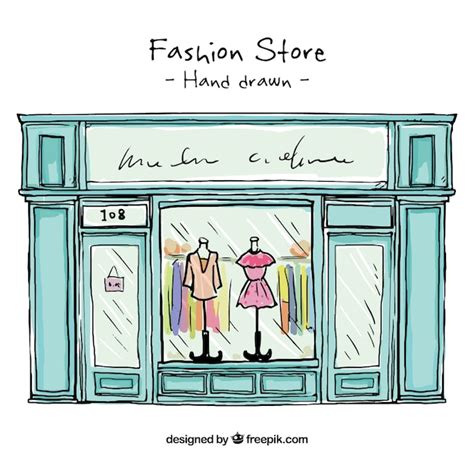 Free Vector | Hand drawn fashion store shop window