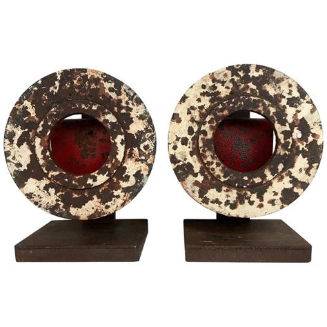 Pair of Antique Cast Iron Shooting Gallery Targets, Original Paint, circa 1930s at 1stDibs