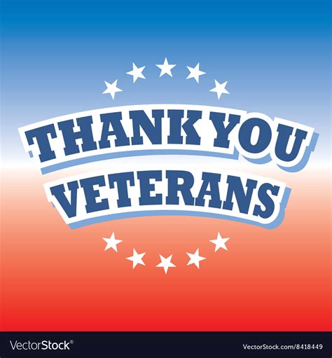 Thank you veterans banner on red and blue Vector Image