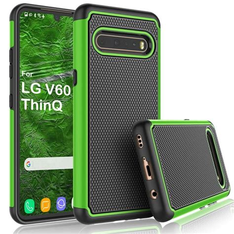 LG V60 Case, LG G9 ThinQ/LG V60 ThinQ Cute Case, Tekcoo [Tmajor] Hybrid Shock Absorbing [Green ...