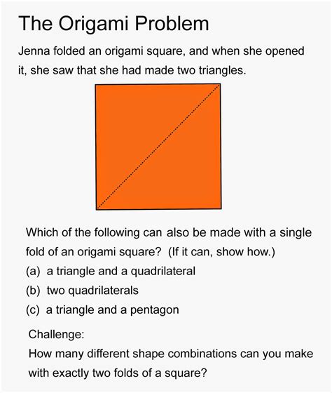 1001 Math Problems: Origami Square Folding Problem