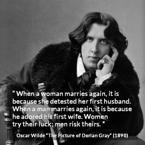 Oscar Wilde: “When a woman marries again, it is because she...”