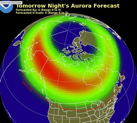 NOAA’s official northern lights forecast shows how far south aurora borealis may visible ...