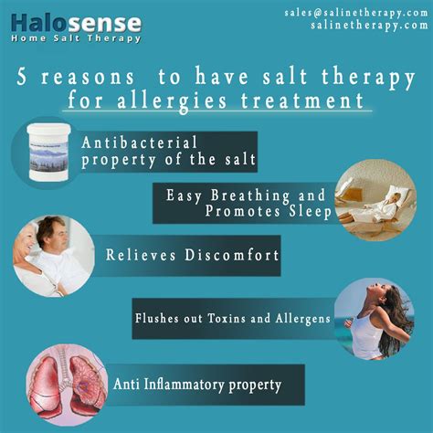 Here are the 5 reasons why should you have salt therapy to treat allergies: * Antibacterial ...