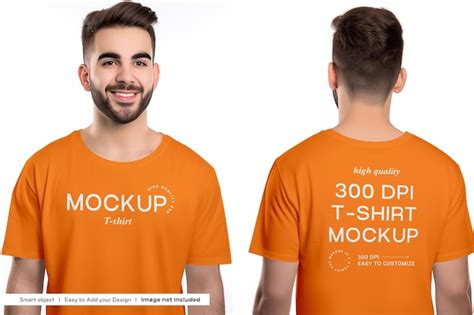 Front Back T Shirt Mockup PSD | Premium AI-generated PSD