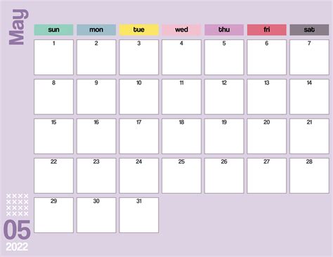 may colorful 2022 monthly calendar planner printable 4842474 Vector Art at Vecteezy