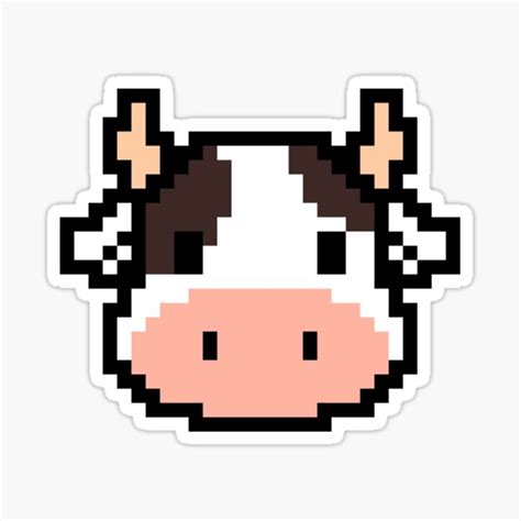 "Cute pixel cow" Sticker for Sale by Fer-ghost03204 | Redbubble