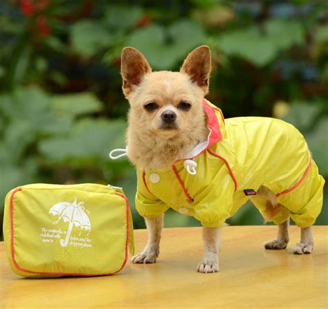 Double-layer mesh four-legged water-proof dog raincoat Yellow-Petsoo.com