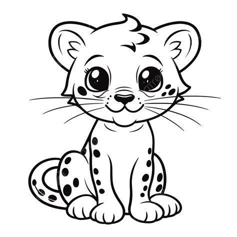 Dessin De Mignon Bébé Guépard Coloriages Contour Croquis Vecteur PNG , Dessin De Bébé, Dessin ...