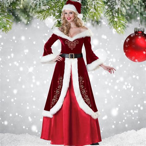 Women's 3 Piece Mrs. Claus Costume Santa Baby Costume - Walmart.com