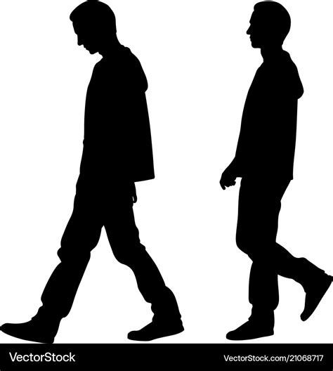 Silhouettes people walking Royalty Free Vector Image