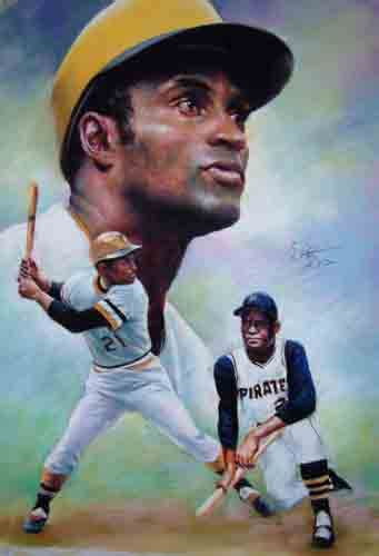 Roberto Clemente Pittsburgh Pirates MLB Baseball Poster Art Print