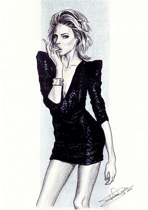 Black and white fashion illustration on Behance