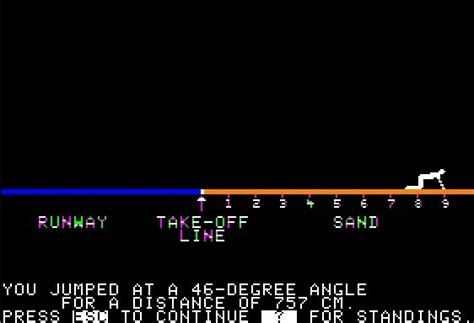 Screenshot of Olympic Decathlon (Apple II, 1980) - MobyGames