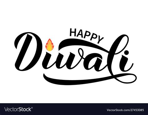 Happy diwali calligraphy hand lettering isolated Vector Image