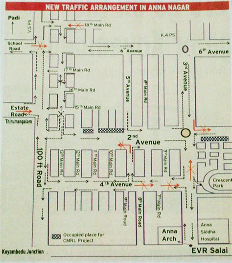 Anna Nagar Daily: Traffic Diversions At Anna Nagar From Today