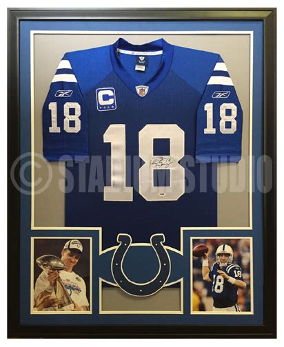 Peyton Manning Autographed Framed Colts Jersey - The Stadium Studio