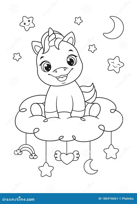 Super Cute Cute Baby Unicorn Coloring Pages