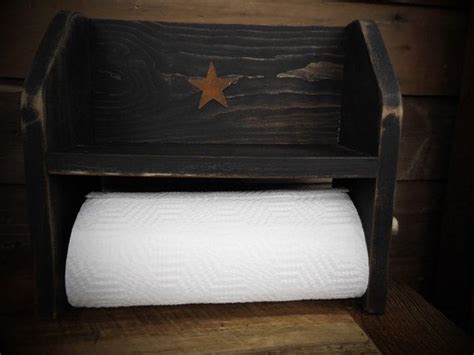 Rustic Paper Towel Holder w/ Shelf | Country | Home Decor | Kitchen Decor | Kitche… | Rustic ...