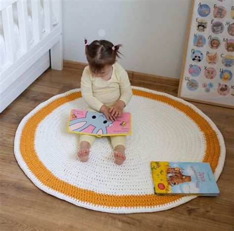 Mustard Rug Round Rug Bedside Rug Nursery Rug - Etsy