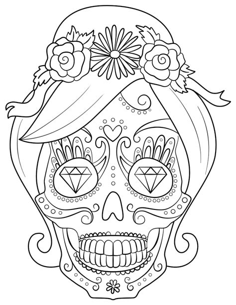 Sugar Skull Coloring Pages - Free Printable Coloring Pages for Kids