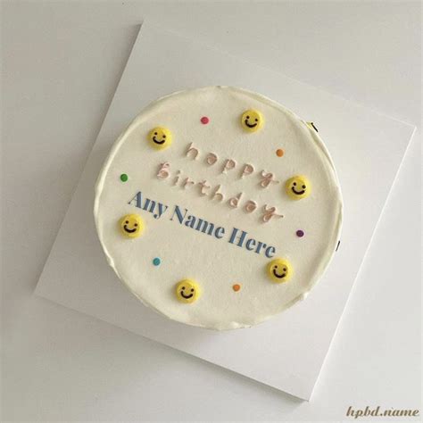 Funny Smile Birthday Wishes Cake With Name