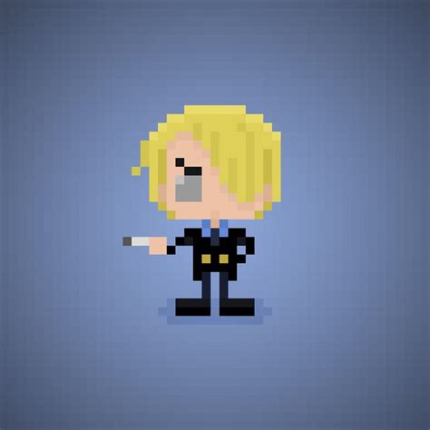 Famous Characters in Pixel Art • "Black Leg" Sanji サンジ from "One Piece ...