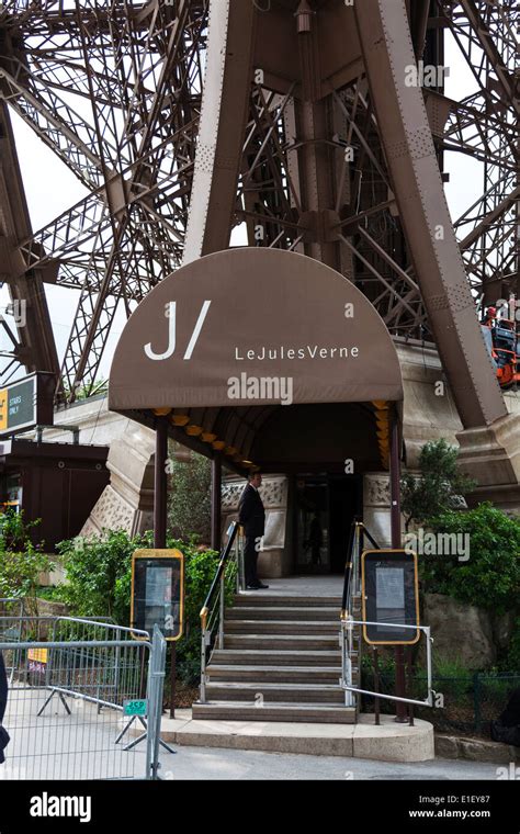 Le Jules Verne restaurant entrance at the Eiffel Tower Paris France Stock Photo: 69784855 - Alamy