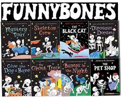 Funny Bones 8 Books Collection By Allan Ahlberg Set Black Cat, Mystery,Dinosaur 9788729300540 | eBay