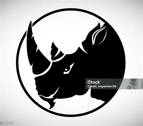 Rhino Black And White Logo Icon Stock Illustration - Download Image Now ...