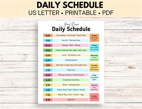 DAILY ROUTINE SCHEDULE Daily Schedule Everyday Schedule Daily Routine ...