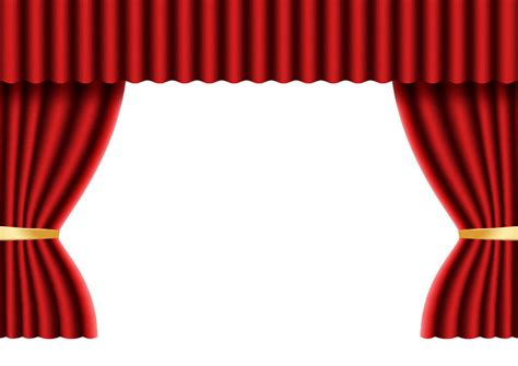 Open Red Velvet Stage Curtain Free Vector