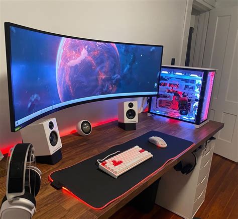 Ultrawide Monitor PC Setup | Video game room design, Gaming room setup, Computer gaming room