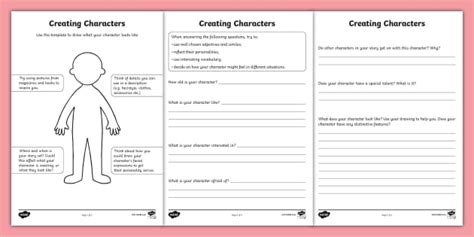 Character Development Worksheet | Resource | Twinkl USA