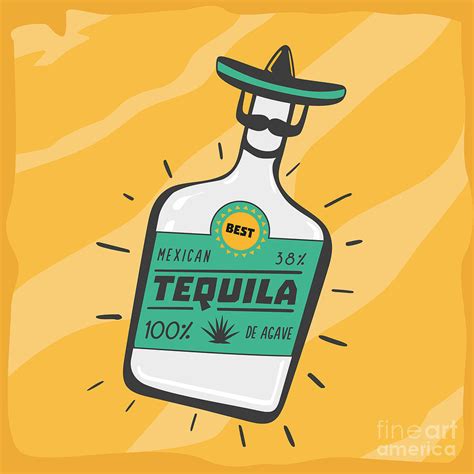 Vintage Poster With A Tequila Bottle Digital Art by Ne2pi - Fine Art America