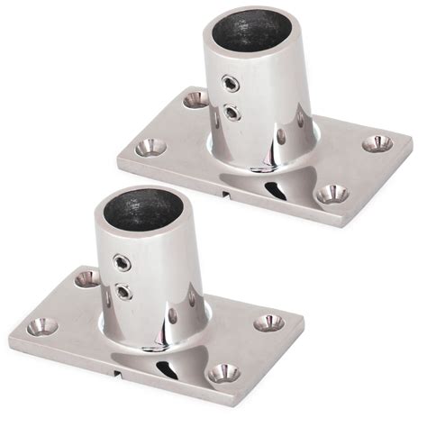 2 x Boat Hand Rail Fitting 7/8" Rectangular Base Marine Hardware ...