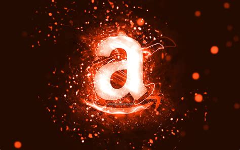 Amazon orange logo, , orange neon lights, creative, orange abstract ...