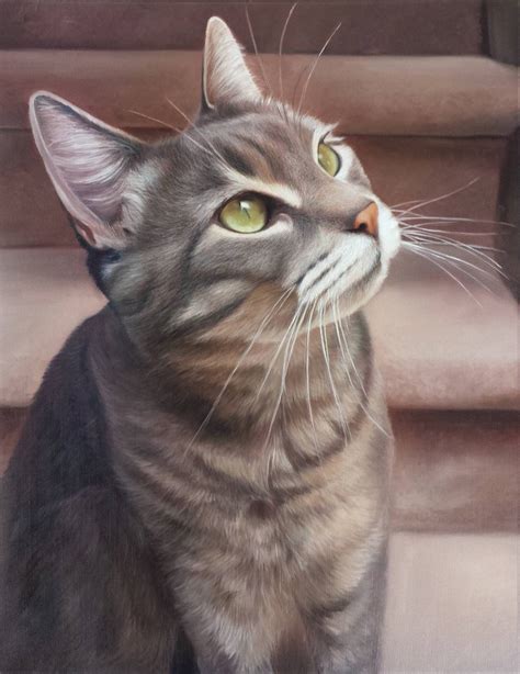 CAT PORTRAIT - Oil Painting - Pet Portrait - Cat Painting - Tabby Cat Art