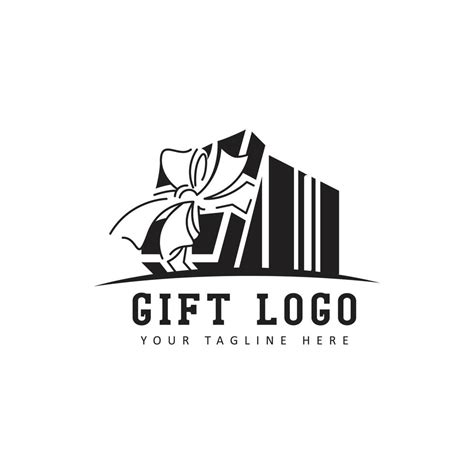 Gift box logo with open box cover style. icon vector illustration ...