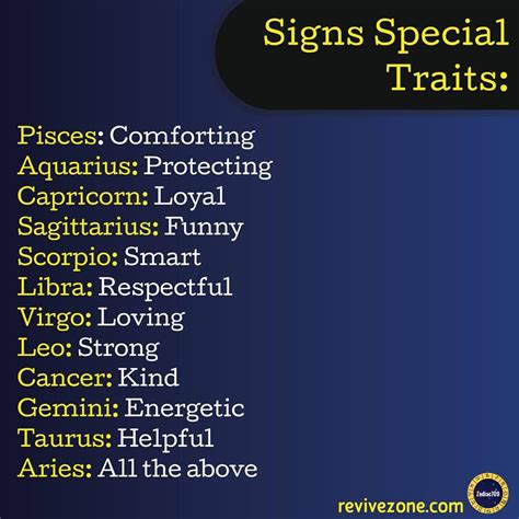 Zodiac Sign Characteristics Chart - Zodiac.rjuuc.edu.np