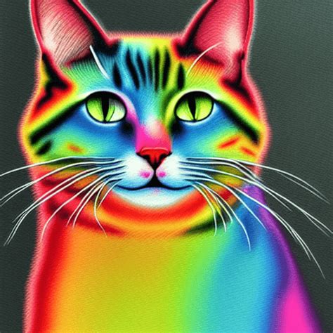 Rainbow Cat Art Graphic · Creative Fabrica